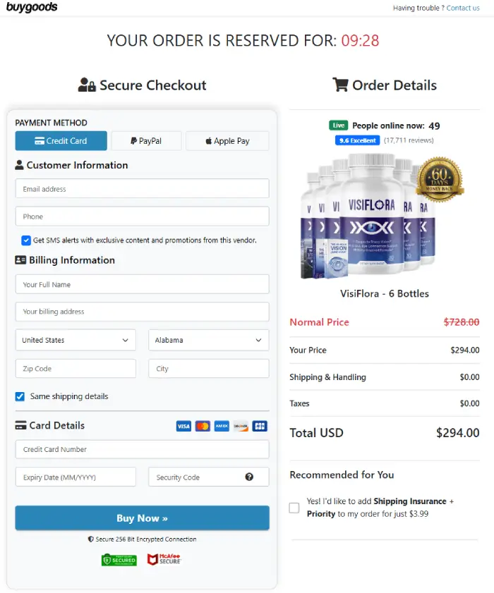 Encrypted secure checkout for safe online payment transactions
